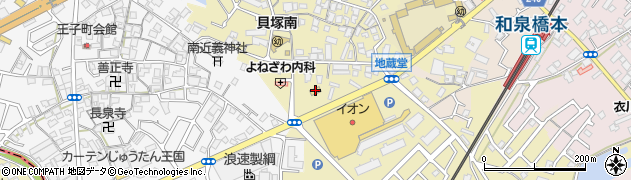セブンイレブン貝塚地蔵堂店周辺の地図