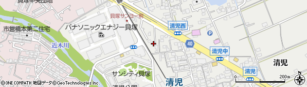 大阪府貝塚市清児646周辺の地図