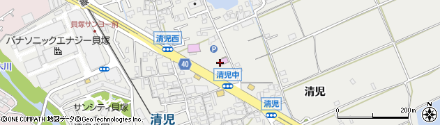 大阪府貝塚市清児580周辺の地図