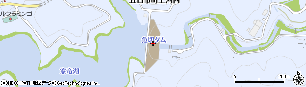 魚切ダム駐車場周辺の地図
