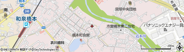 大阪府貝塚市橋本168周辺の地図