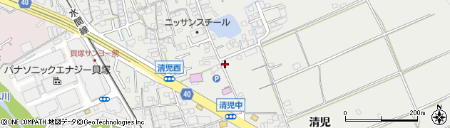 大阪府貝塚市清児570周辺の地図