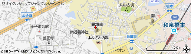 大阪府貝塚市地藏堂周辺の地図