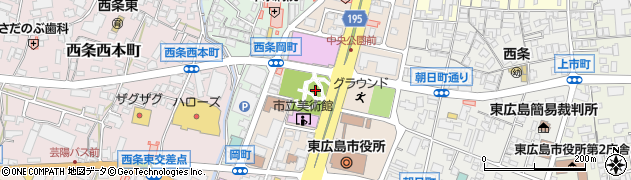 東広島市西条中央公園広場周辺の地図