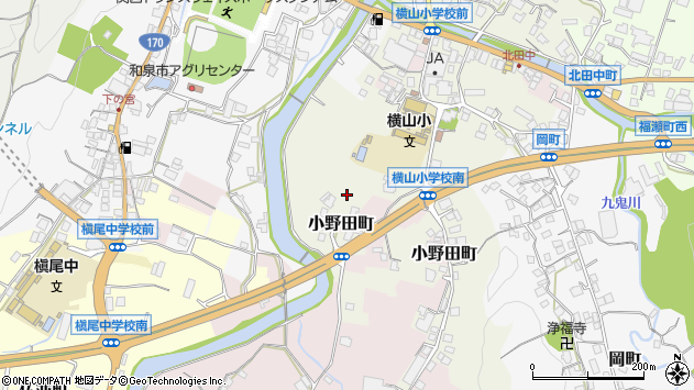 〒594-1122 大阪府和泉市北田中町の地図