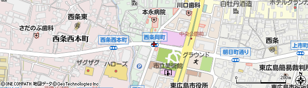 西条岡町周辺の地図