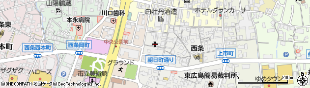 広島県東広島市西条朝日町1周辺の地図