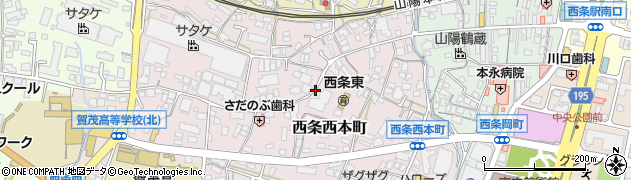 広島県東広島市西条西本町周辺の地図