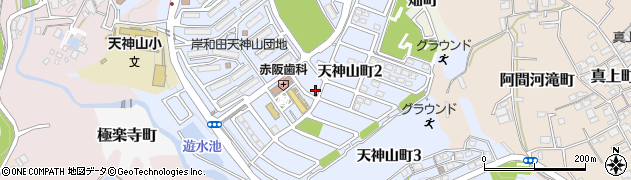大阪府岸和田市天神山町周辺の地図