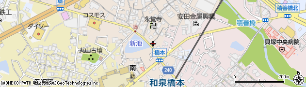 大阪府貝塚市堤53周辺の地図