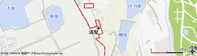 大阪府貝塚市半田周辺の地図
