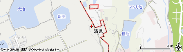 大阪府貝塚市清児156周辺の地図