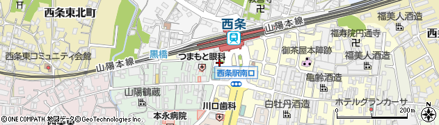 西条駅前周辺の地図