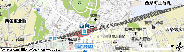 リパーク東広島西条駅北口教善寺前駐車場周辺の地図
