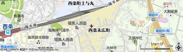 広島県東広島市西条末広町周辺の地図