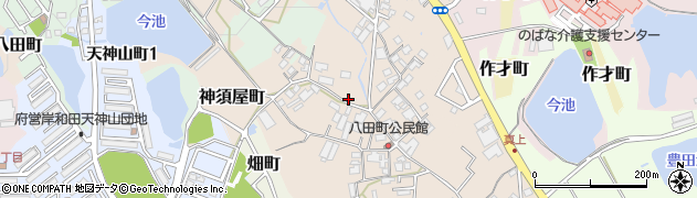 大阪府岸和田市八田町周辺の地図