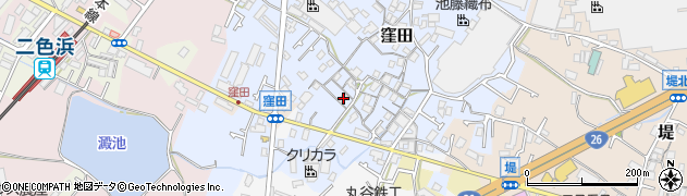 大阪府貝塚市窪田75周辺の地図