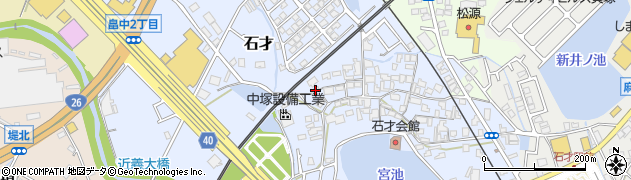 大阪府貝塚市石才442周辺の地図