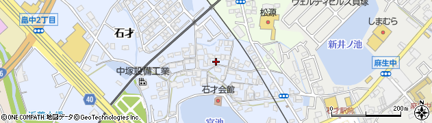 大阪府貝塚市石才598周辺の地図