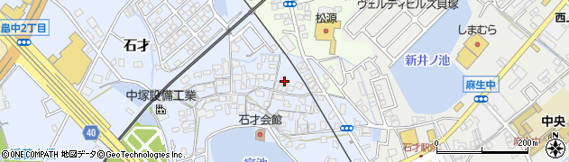 大阪府貝塚市石才593-1周辺の地図