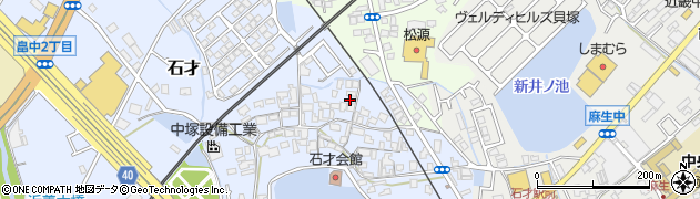 大阪府貝塚市石才461周辺の地図