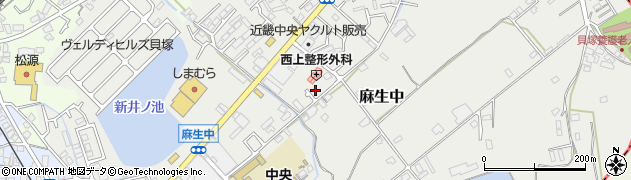 大阪府貝塚市麻生中周辺の地図