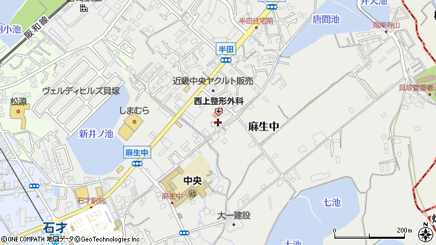 〒597-0081 大阪府貝塚市麻生中の地図