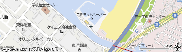 大阪府貝塚市二色港町周辺の地図