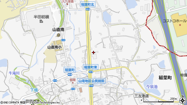 〒596-0103 大阪府岸和田市稲葉町の地図