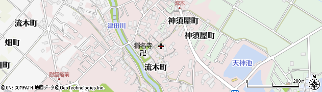 大阪府岸和田市流木町周辺の地図