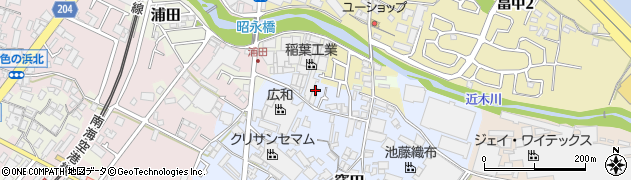 大阪府貝塚市窪田215周辺の地図