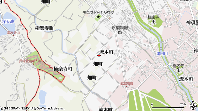 〒596-0832 大阪府岸和田市極楽寺町の地図