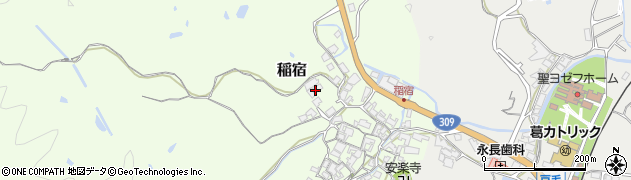 奈良県御所市稲宿周辺の地図