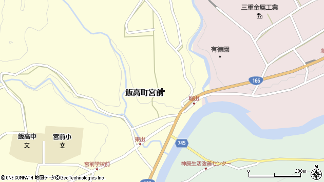 〒515-1502 三重県松阪市飯高町宮前の地図