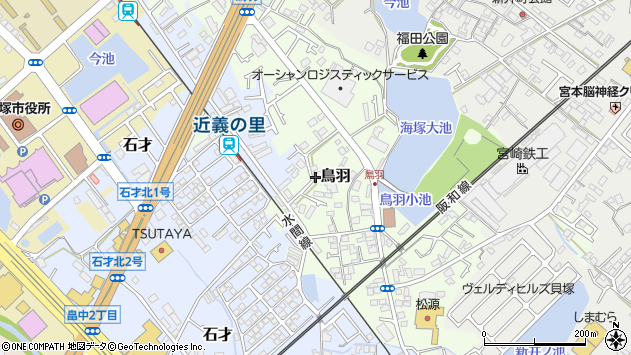 〒597-0084 大阪府貝塚市鳥羽の地図