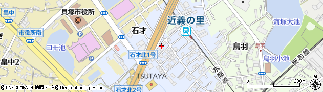 大阪府貝塚市石才117周辺の地図