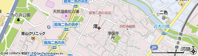 大阪府貝塚市澤周辺の地図