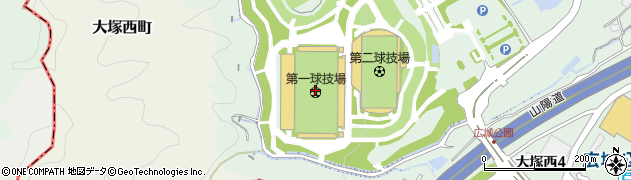 広島広域公園第一球技場周辺の地図