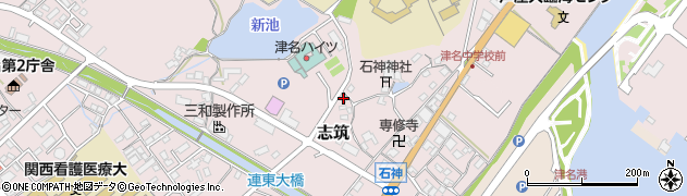 兵庫県淡路市志筑165周辺の地図