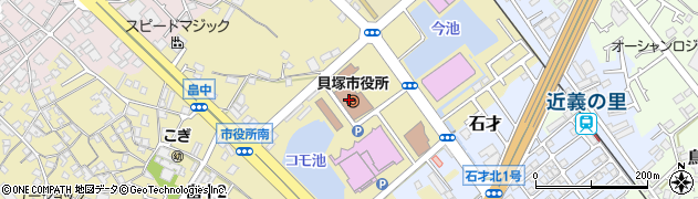 貝塚市役所　総務市民部課税課土地担当周辺の地図