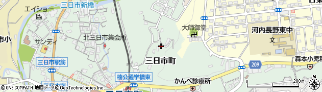 大阪府河内長野市三日市町614周辺の地図