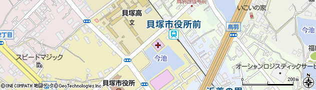 貝塚市民図書館周辺の地図