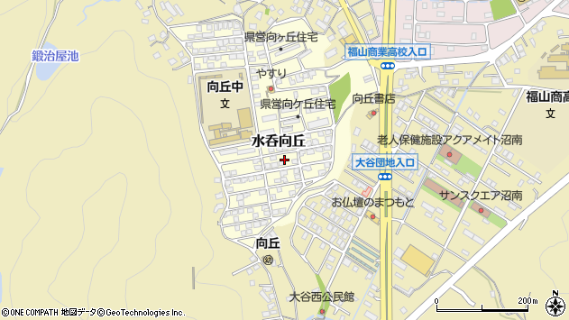 〒720-0833 広島県福山市水呑向丘の地図