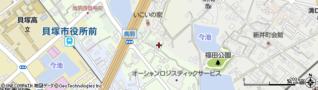 大阪府貝塚市鳥羽152周辺の地図