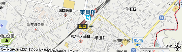 東貝塚駅前周辺の地図
