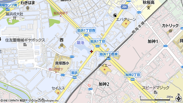 〒597-0073 大阪府貝塚市脇浜の地図