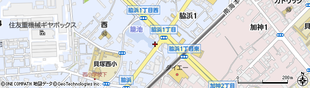 大阪府貝塚市脇浜1丁目周辺の地図