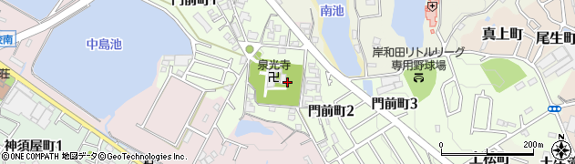 大阪府岸和田市門前町周辺の地図