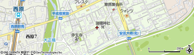広島県広島市安佐南区東原周辺の地図