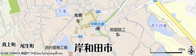 中尾生橋周辺の地図